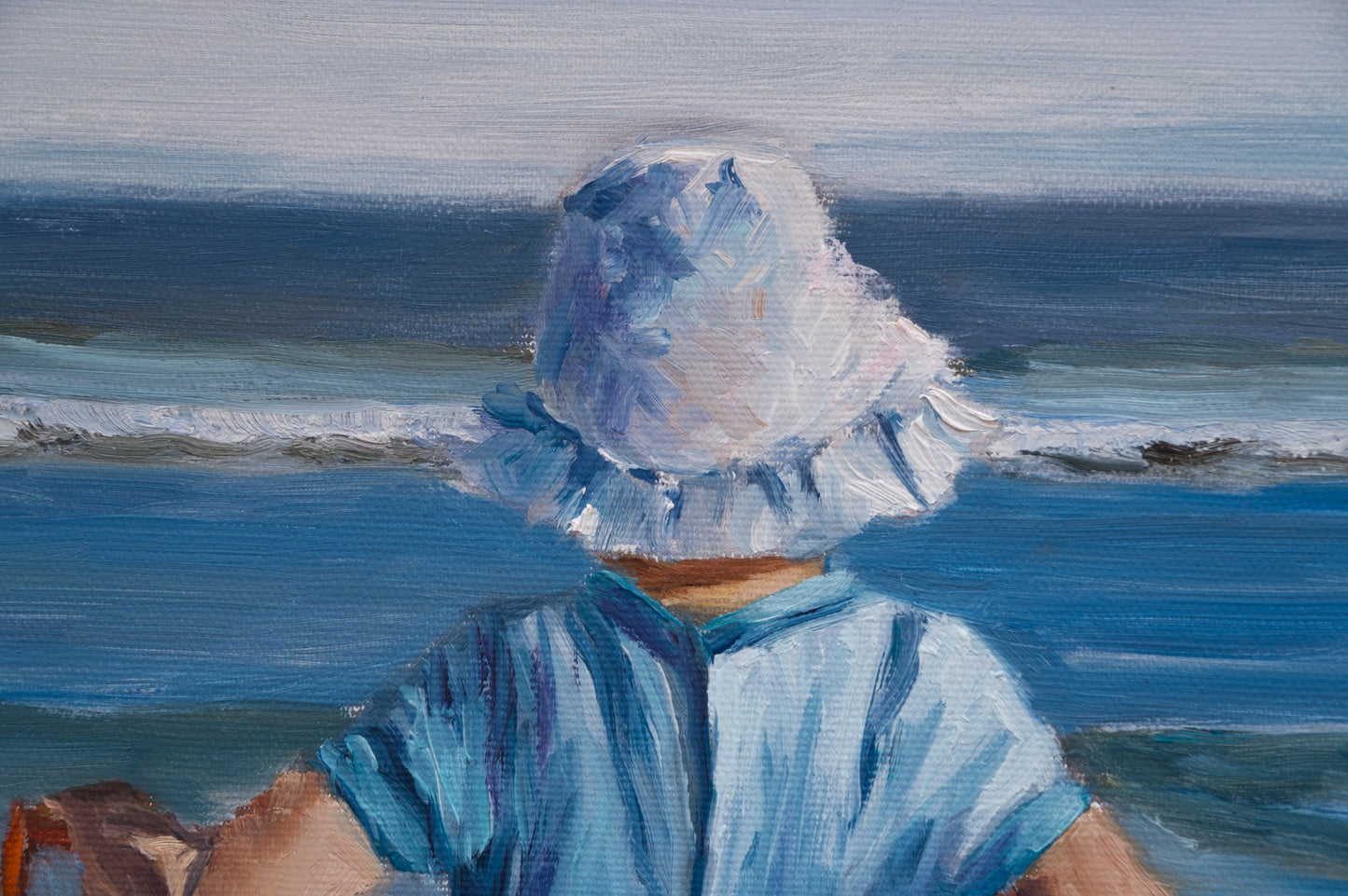 kleines Mädchen am Meer, Oil-painting
