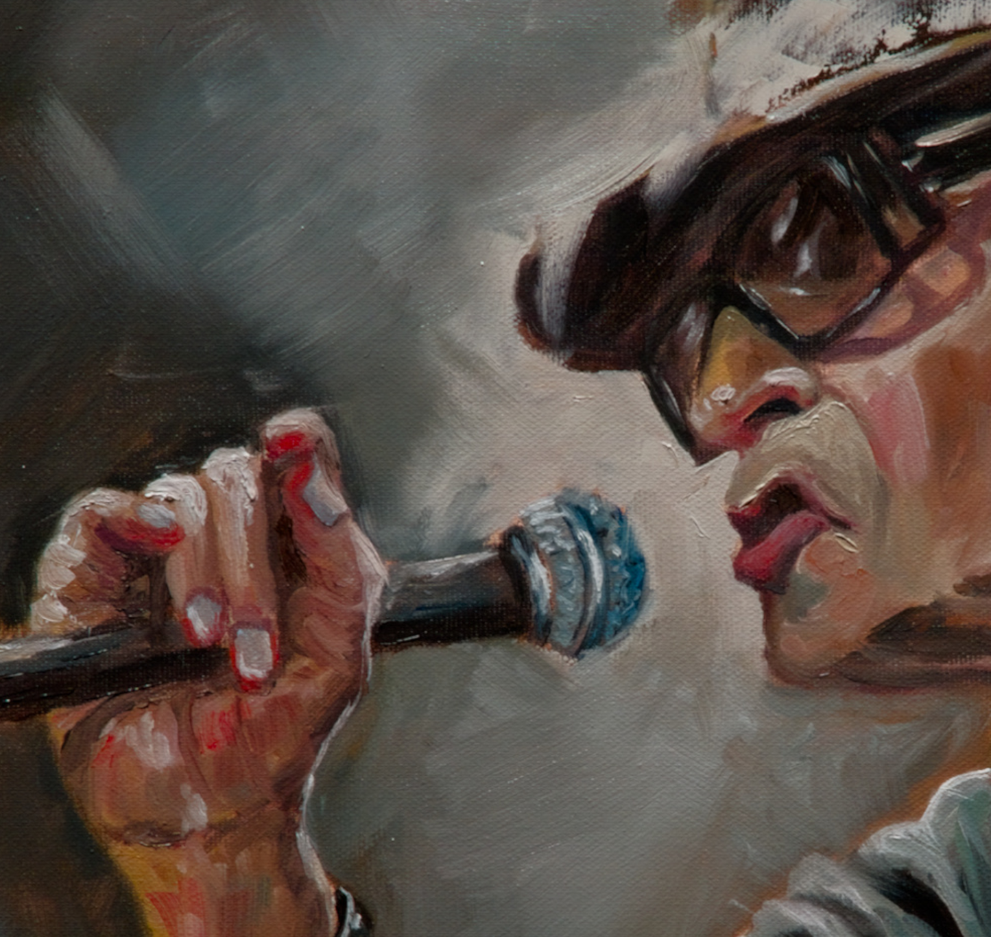 Udo Lindenberg– Portrait Detail, Öl auf Leinwand, Klaus-U. Krege