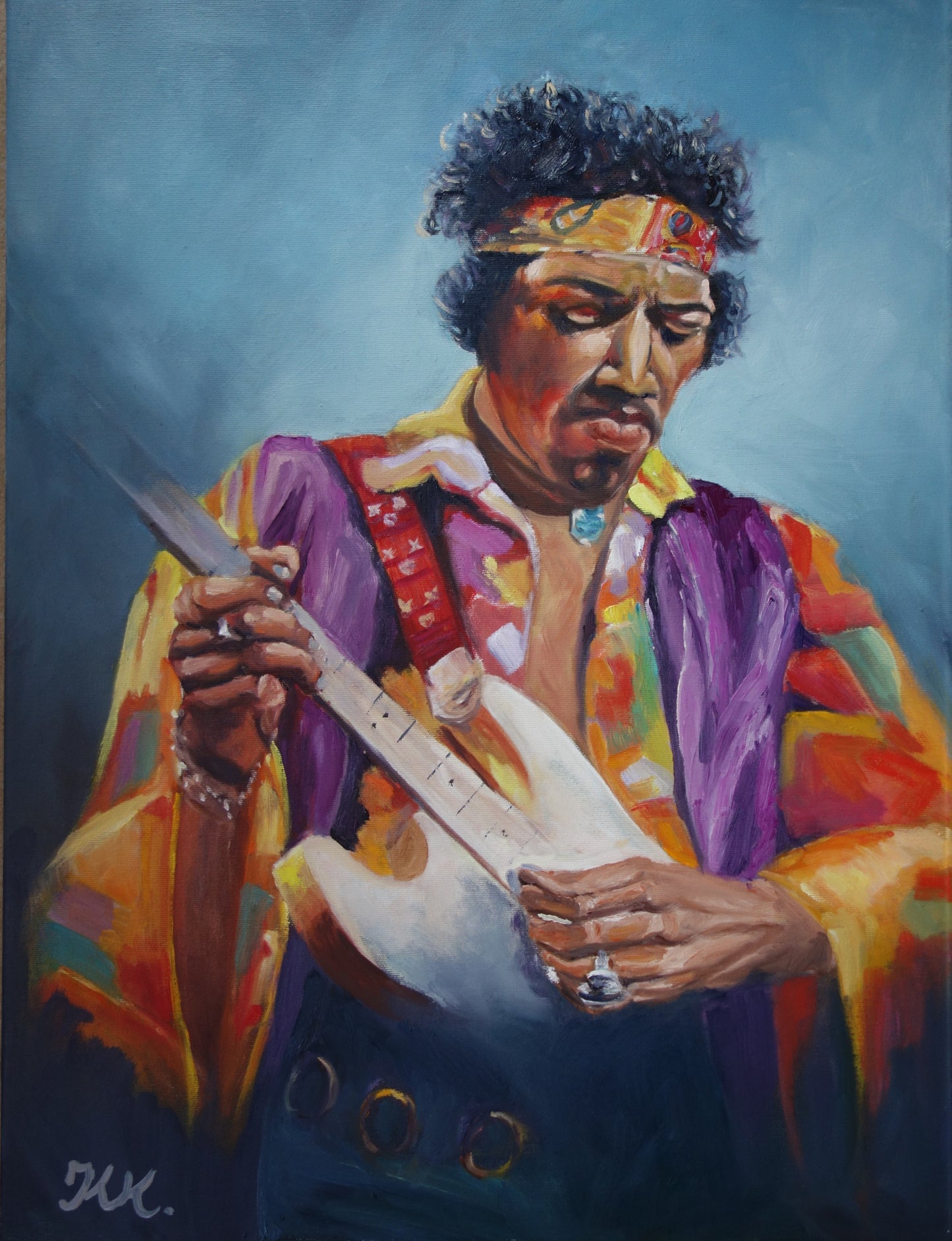 Jimi, originales Öl-Gemälde von Klaus Krege, 60 x 80 cm