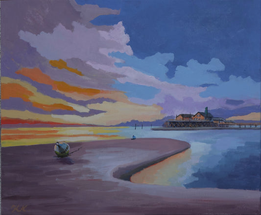 Sankt Peter-Ording, Öl Malerei, Original-Kunst