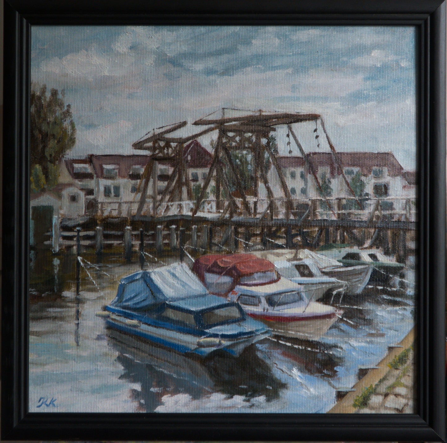 Wiecker Brücke, Öl, 30x 30 cm