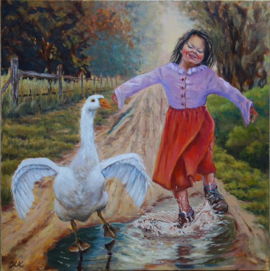 Gänselieschen – Originalgemälde Öl auf Leinwand 80x80cm – Klaus- Ulrich Krege