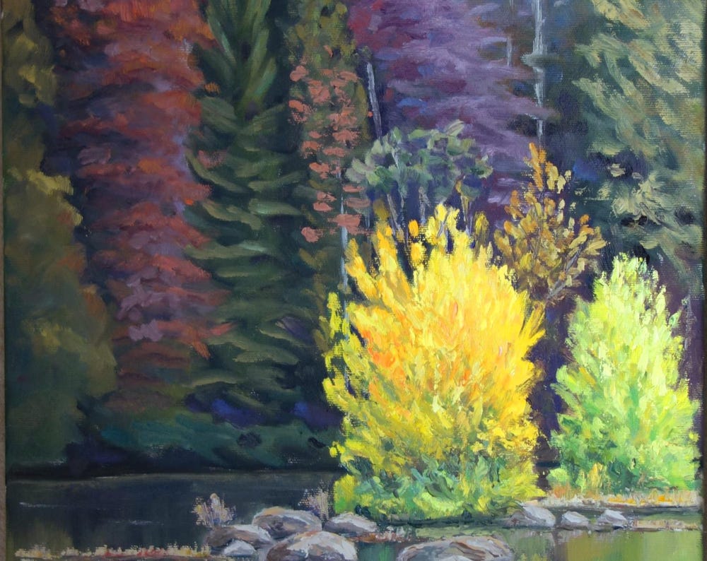 Spätsommer am See, Malerei,  Original-Kunst