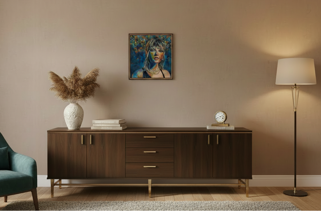 Opalite, Originals Ölgemälde -Portrait von Taylor Swift im modernem Stil
