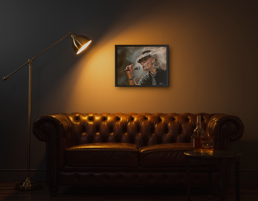 Udo Lindenberg– Portrait in Aktion, Öl auf Leinwand, Klaus-U. Krege